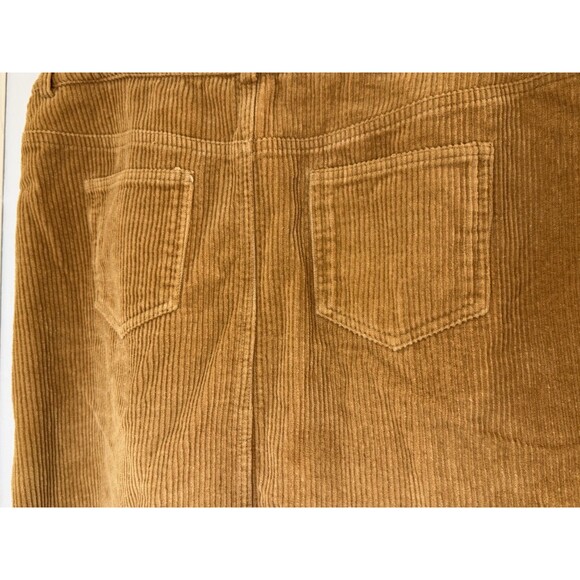 Mittoshop Corduroy Mini Skirt Womens L Brown Tan 100% Cotton Pockets Raw Hem Y2K - Picture 10 of 10
